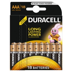 Батарейки алкалиновые Duracell (Дюраселл) Basic AAА 1,5V LR03 (18 шт)