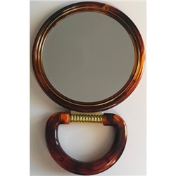 Зеркало настольное круглое с увеличением, 2-стороннее, коричневое, 11 см