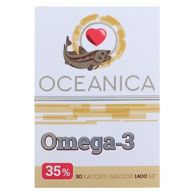 Океаника Омега 3 - 35% для сердца, 30 капсул по 1400 мг