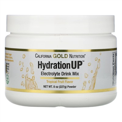 California Gold Nutrition, HydrationUP, порошок для приготовления электролитического напитка, тропические фрукты, 227 г (8 унций)