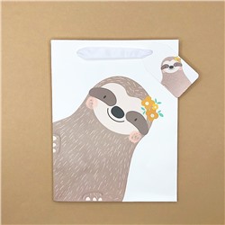 Подарочный пакет (S) "Sloth", white