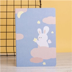 Тетрадь (A5) "Rabbit on the clouds", blue (14.5*21)