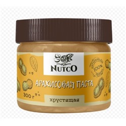Паста арахисовая, хрустящая натуральная NUTCO, 300 гр.