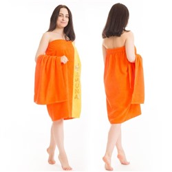 Набор д/сауны махр. жен (Килт(юбка)80х160, полотенце 50х90), цвет оранжевый