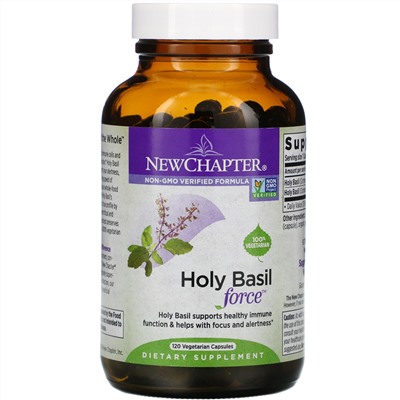 New Chapter, Holy Basil Force, 120 Vegetarian Capsules