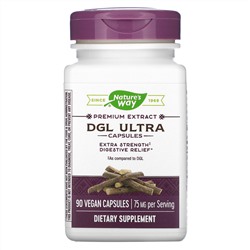 Nature's Way, DGL Ultra, глицирризинат солодки, 75 мг, 90 веганских капсул