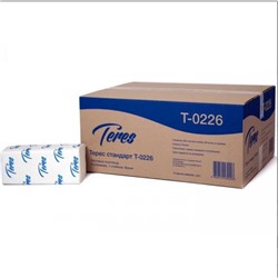 Листовые полотенца Teres (Терес) Стандарт Т-0226, V-сложения, 1-слойные, 23х21 см, 200 листов