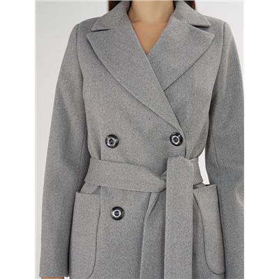 Пальто демисезонное серого цвета 41707Sr