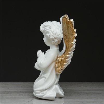 Статуэтка "Ангел с крыльями", бело-золотой, 35 см