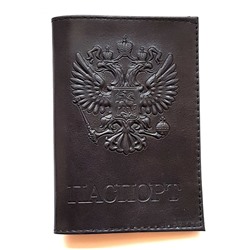 Обложка для паспорта, чёрная, 9056, арт.142.362