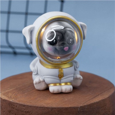 Ночник "Dog space suit", black