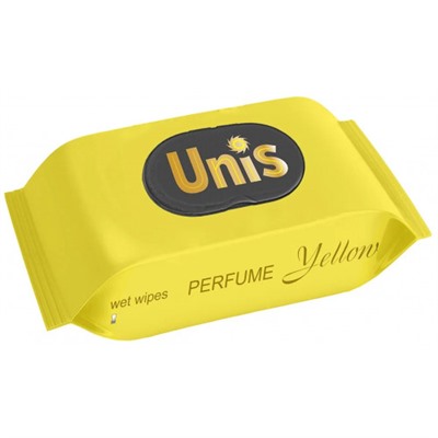 Влажные салфетки антибактериальные ТМ Unis Perfume Yellow, клапан, 84 шт
