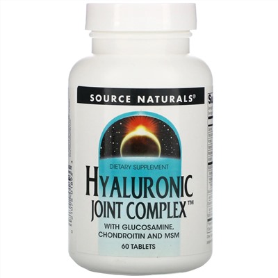 Source Naturals, гиалуроновый комплекс для суставов, 60 таблеток