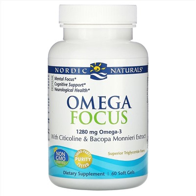 Nordic Naturals, Omega Focus, 1280 мг, 60 капсул