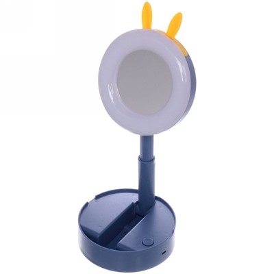 Настольная лампа складная с зеркалом "Marmalade-Чудо кролик" LED цвет синий