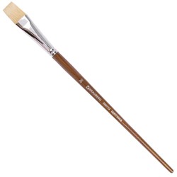 Кисть художественная профессиональная BRAUBERG ART “CLASSIC“, щетина, плоская, № 20, длинная ручка