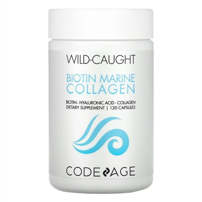 CodeAge, Wild Caught, Biotin Marine Collagen, 120 Capsules