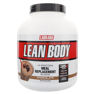 Labrada Nutrition, Lean Body, высокопротеиновый коктейль, заменитель пищи, шоколад, 4,63 фунта (2100 г)