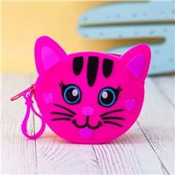 Кошелёк "Cute cat", dark pink