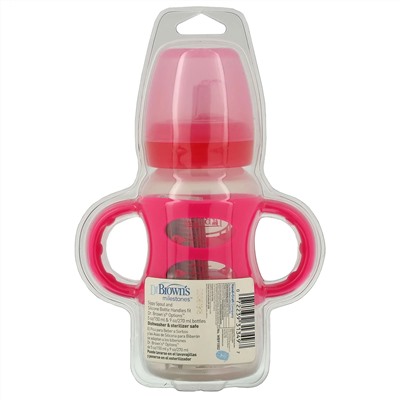 Dr. Brown's, Wide-Neck Sippy Bottle, 6M+, Pink, 9 oz (270 ml)