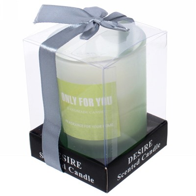 Свеча "Ombre" 7*7,7см в подсвечнике, в подарочной коробке, цвет зеленый C4019