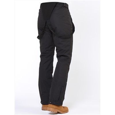 Мужские зимние горнолыжные брюки черного цвета 18005Ch