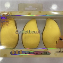 Спонжи 4шт для макияжа и контурирования лица "Beauty Bar Mango", 10*17*4,5см