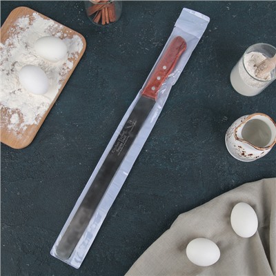 Нож для бисквита, ровный край, ручка дерево, рабочая повер×ность 30 см (12»)