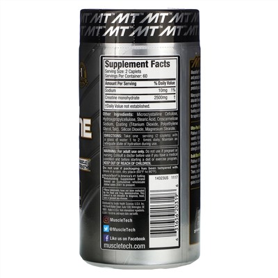 Muscletech, Essential Series, Platinum 100% Creatine 2500, 120 Caplets