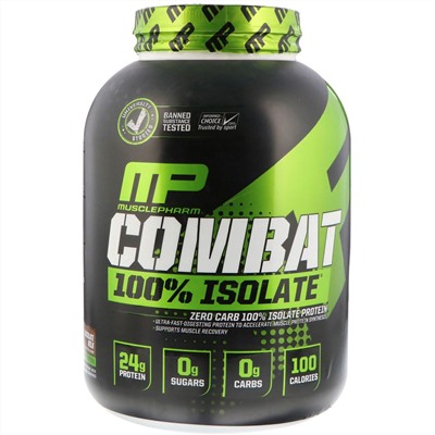 MusclePharm, Combat 100% Isolate, шоколадное молоко, 5 фунтов (2268 г)