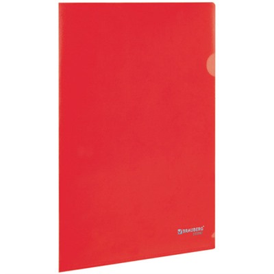 Папка-уголок Brauberg (Брауберг), цвет красный, 0,10 мм