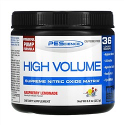 PEScience, High Volume, Supreme Nitric Oxide Matrix, Caffeine Free, Raspberry Lemonade, 8.9 oz (252 g)