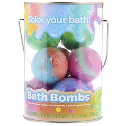 Crayola, Bath Bombs, Grape Jam, Laser Lemon, Cotton Candy & Bubble Gum Scented , 8 Bath Bombs, 11.29 oz (320 g)