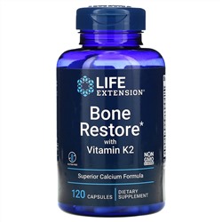 Life Extension, восстановление костей с витамином К2, 120 капсул