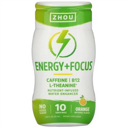 Zhou Nutrition, Energy + Focus, Nutrient-Infused Water Enhancer, Orange, 1.69 fl oz (50 ml)