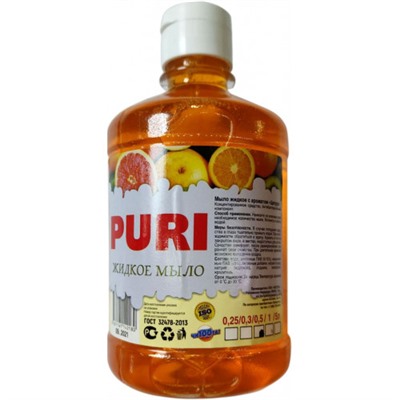 Жидкое мыло Puri «Цитрус» антибактериальное, с дозатором флип-топ, 500 мл