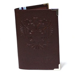 Обложка для паспорта, натуральная кожа, бордовая, 9527, арт.242.051