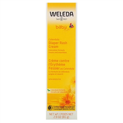 Weleda, Baby, крем с календулой от опрелостей, с экстрактами календулы, 81 г (2,9 унции)