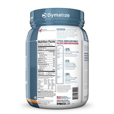 Dymatize Nutrition, ISO100 Hydrolyzed, 100% Whey Protein Isolate, Orange Dreamsicle, 1.6 lb (725 g)