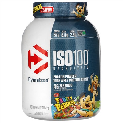 Dymatize Nutrition, ISO 100 Hydrolyzed, 100% Whey Protein Isolate, Fruity Pebbles, 3 lb (1.4 kg)