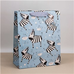 Пакет подарочный (M) "Animal zebra", (26*32*12.5)