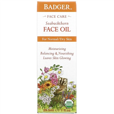 Badger Company, Face Care, Seabuckthorn Face Oil, 1 fl oz (29.5 ml)