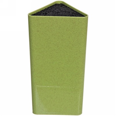 Подставка для ножей "Эко Лайф"" с черным наполнителем 22*10см треугольник зеленая