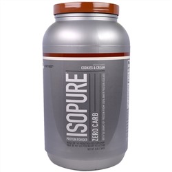 Isopure, Zero Carb, протеиновый порошок со вкусом печенья и крема, 1,36 кг (3 фунта)