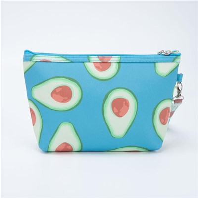 Косметичка-сумочка, отдел на молнии, с ручкой, цвет голубой, «Авокадо»