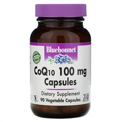 Bluebonnet Nutrition, CoQ10, 100 мг, 90 капсул в растительной оболочке