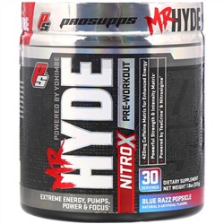 ProSupps, Mr. Hyde, Nitro X, предтренировочный комплекс со вкусом мороженого из голубой малины, 222 г (7,8 унции)