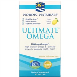 Nordic Naturals, Ultimate Omega, со вкусом лимона, 1280 мг, 60 капсул