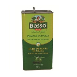 Масло оливковое для жарки, Basso Olio Di Sansa Di Oliva, 4л
