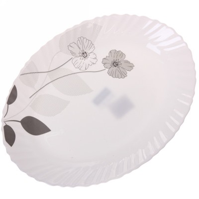 Блюдо сервировочное "Grey flowers" 34*26см стеклокерамика